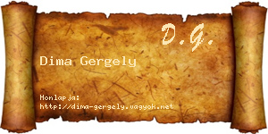 Dima Gergely névjegykártya